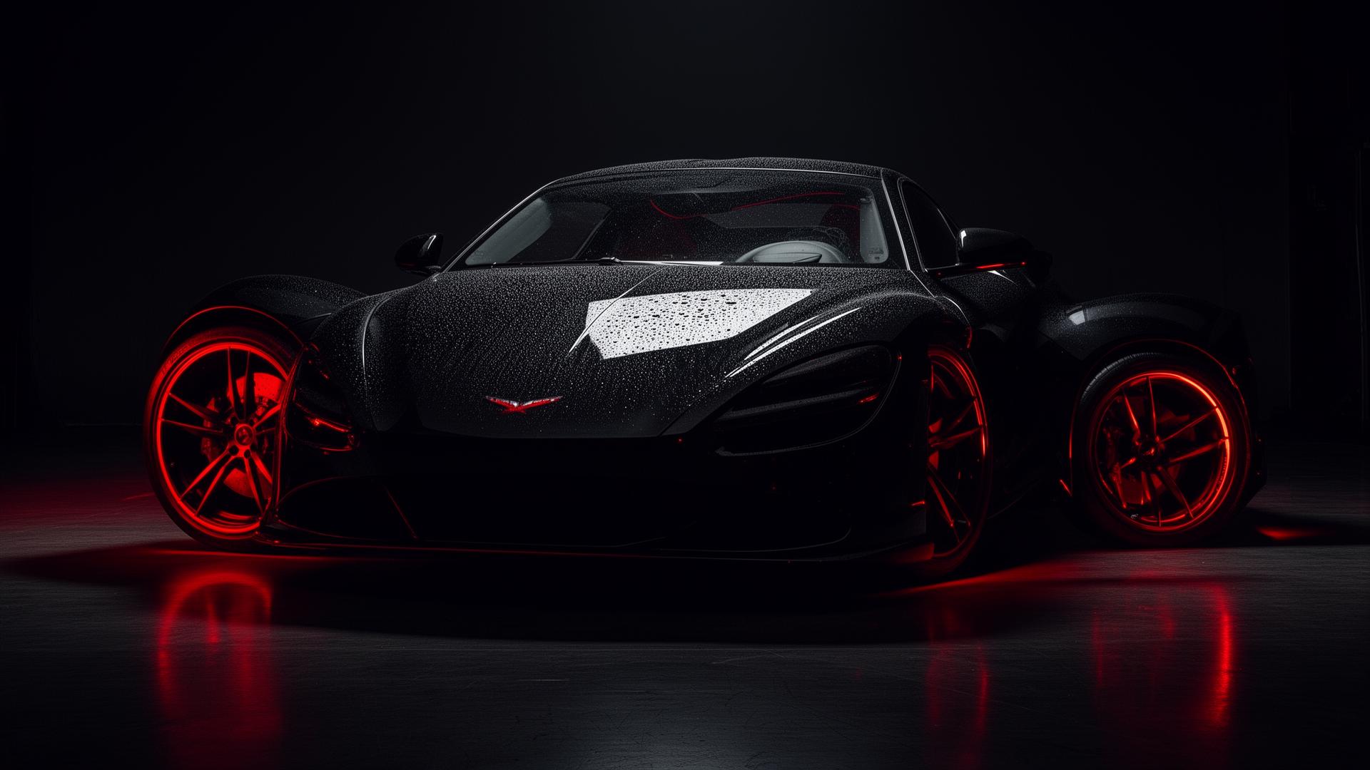 Auto sportiva nera dopo detailing Yasha